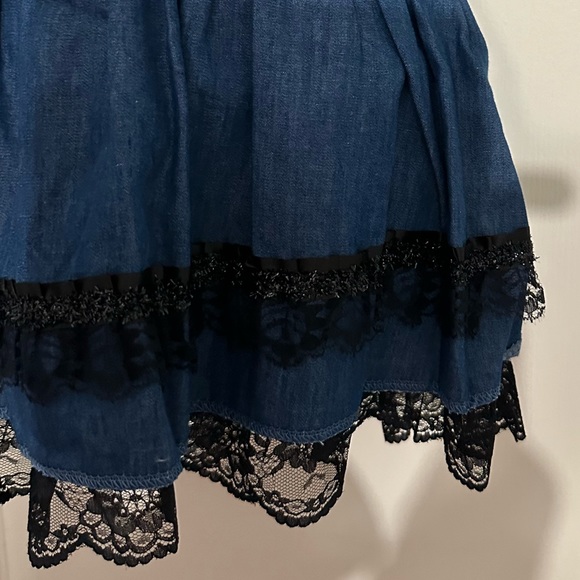 Handmade Jean School Girl Mini Skirt - Picture 3 of 3